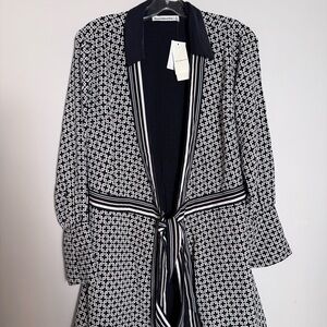 Abercrombie & Fitch Monochrome Patterned Long Sleeve Dress